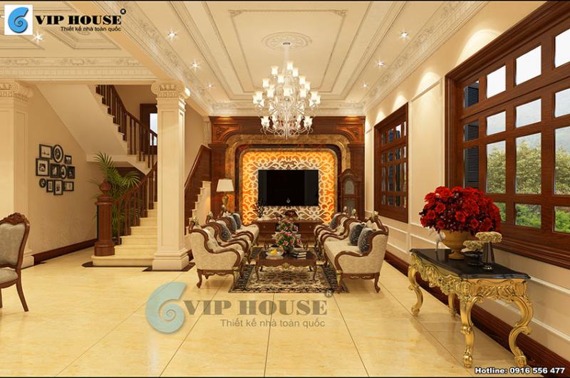 Lựa chọn thiết kế nội thất tân cổ điển đẹp sang trọng biệt thự 3 tầng tại Ninh Bình